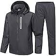 SWISSWELL Men's Waterproof Golf Rain Suit Rain Gear Jacket and Pant Outdoor Lightweight Hooded Raincoat