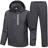 Men's Waterproof Golf Rain Suit Rain Gear Jacket and Pant Outdoor Lightweight Hooded Raincoat