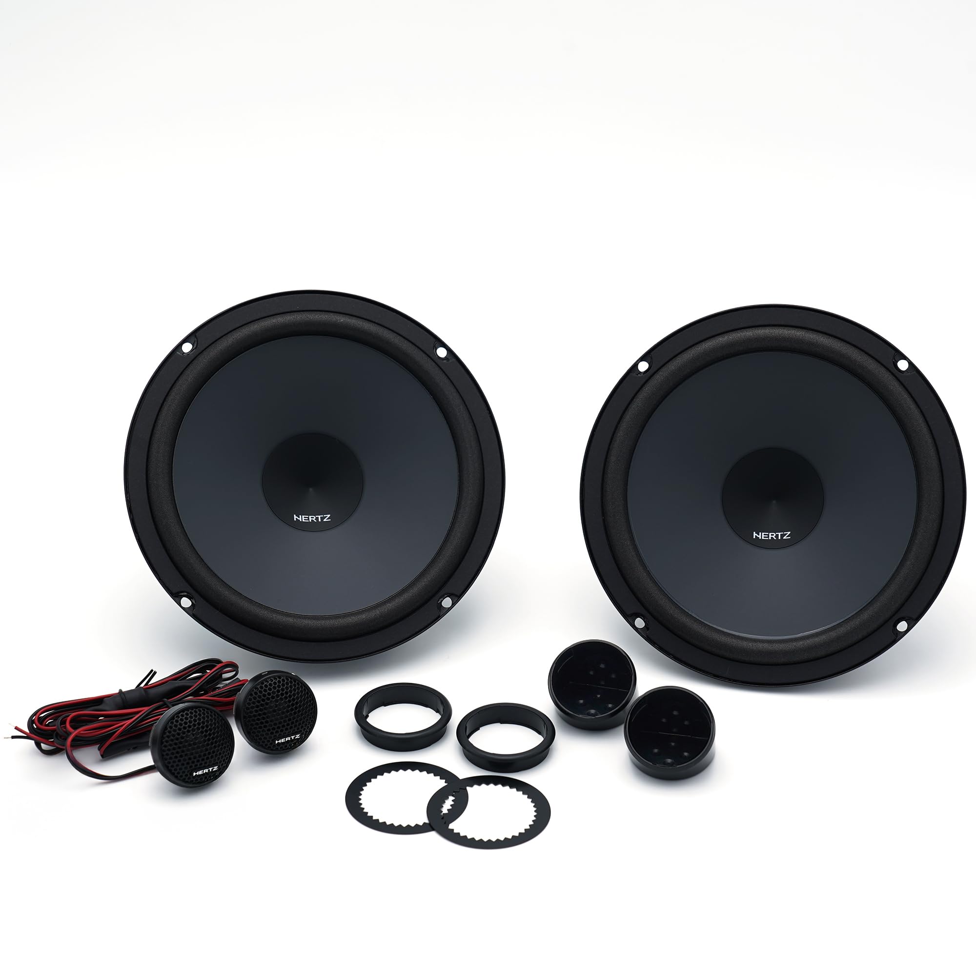 Hertz K 165 2-Way Component Car Speaker Kit, Uno Series, with 165 mm Woofer, 24 mm PEI Tweeter, Integrated Crossover, 75W RMS, 300W Peak, 4 Ohm, Black