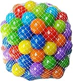 EWONDERWORLD 200 Count 2.4" Non-Toxic BPA & Phthalate Free Crush Proof Plastic Play Balls with 8 Vibrant Colors and Durable Mesh Bag - Pit Balls for Kids & Toddlers, Playpen & Kids Tent