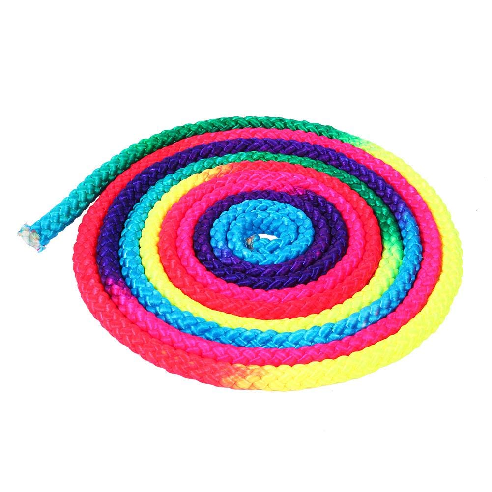 Gymnastics Rope, Jump Rope, Rainbow Color Rhythmic Gymnastics Arts Rope for Sports Competition, Arts Fitness Training Jump Rope, 2.8M