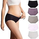Mama Cotton Women's Under The Bump Maternity Panties Pregnancy Postpartum Maternity Underwear Multi-Pack