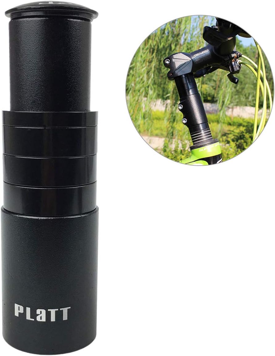 PLATT Bicycle Fork Stem Extender Aluminum Alloy MTB Bike Stem Riser Handlebar Riser Fit for 1 1/8" Threadless Steerer Tubes