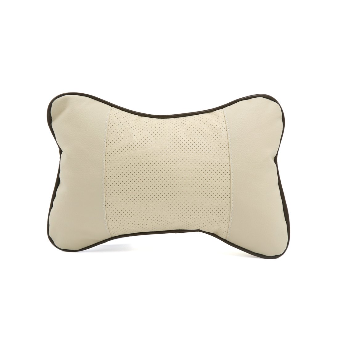 sourcing map Beige Bone Shaped Car Seat Headrest Pillow Head Neck Rest Support Cushion Pad