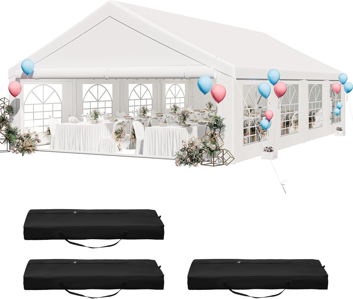 Photo 1 of ***box 3 of 3****
Partial set****
YITAHOME 20x30 ft Party Tent Heavy Duty Outdoor Wedding Event Shelters Upgraded Galvanized Canopy with Large White Roof, Removable PVC Sidewalls & 3 Storage Bags