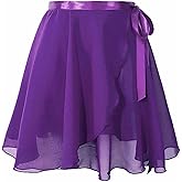 Daydance Black Girls Women Ballet Wrap Skirts Sheer Chiffon Dance Over Scarf for Leotards