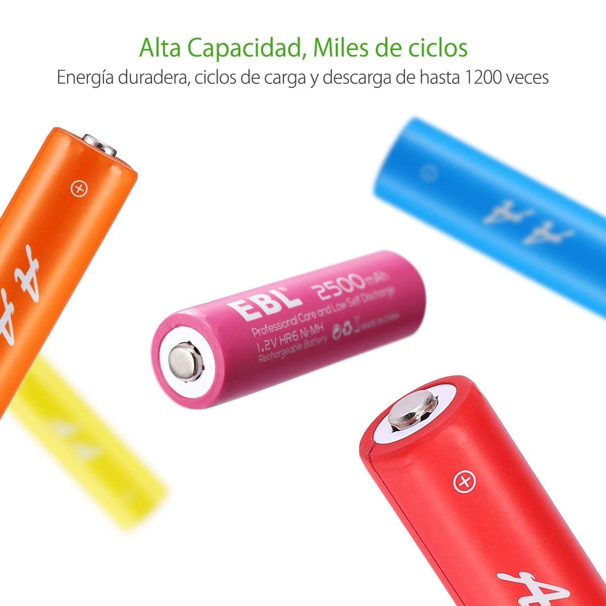 EBL 2500mAh AA Ni-MH Arco iris de la Batería Recargable para los Equipos Domésticos (Paquete de 10 Unidades)