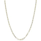 Au Naturale Womens Link Chain - 14k Gold Paperclip Necklace for Women