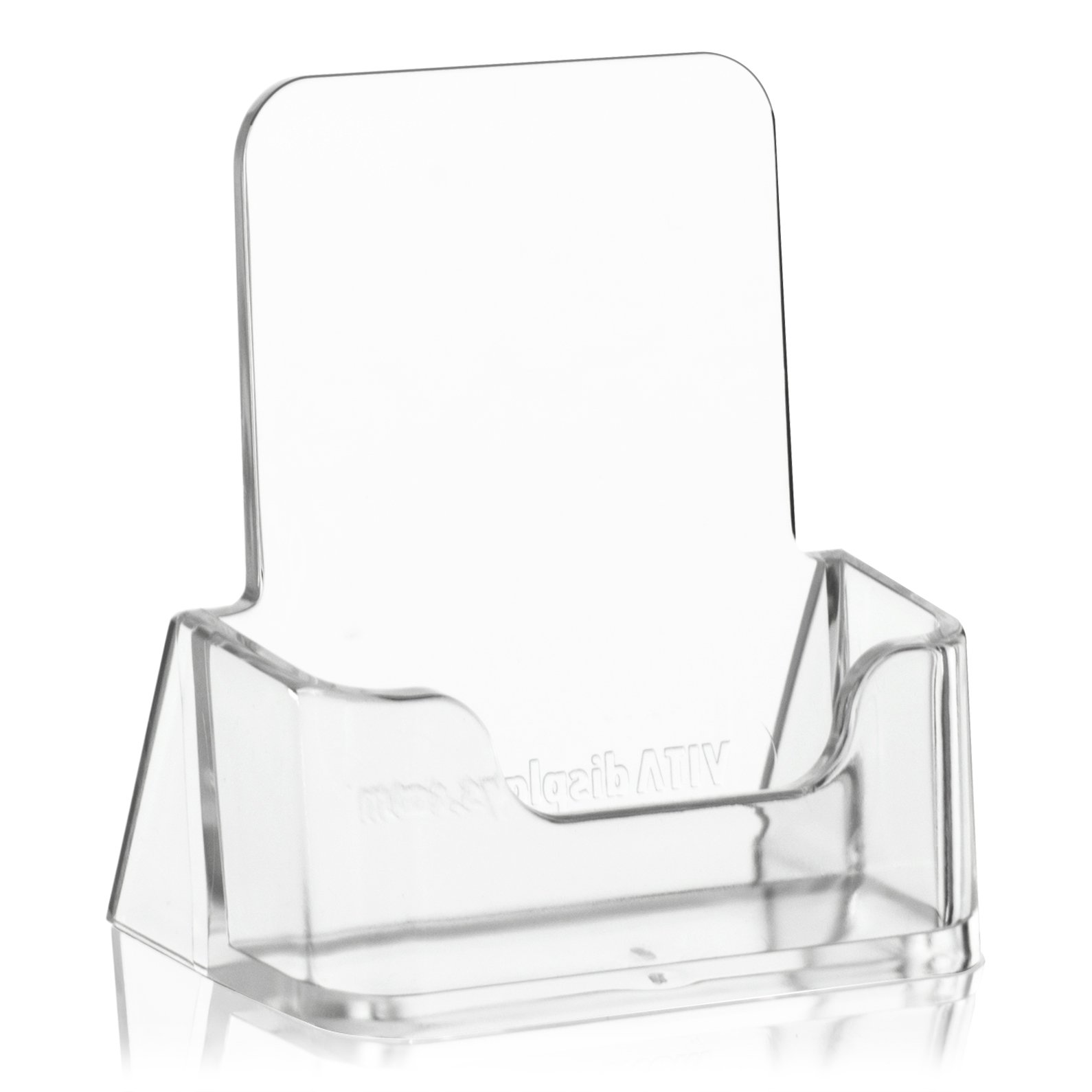VITAdisplays 10 Pack Vertical Business Card Holder - Transparent Polystyrene (PS) - 10 Count - 10 Cards