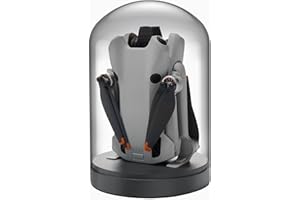 LKTOP Mini 5 Pro/4 Pro/3 Pro/3 Drone Display Stand for DJI Mini 5/4/3 Series Accessories, Glass Holder Base Dome Dustproof Cover for Storage/Collection/Gift/Home Decoration, No Charging Function (Gray)