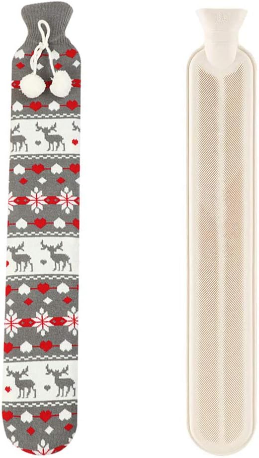 Hot Water Bottle, Rubber Hot Water Bottle Belt with 2 Pack Warm Soft Waist Plush Cover