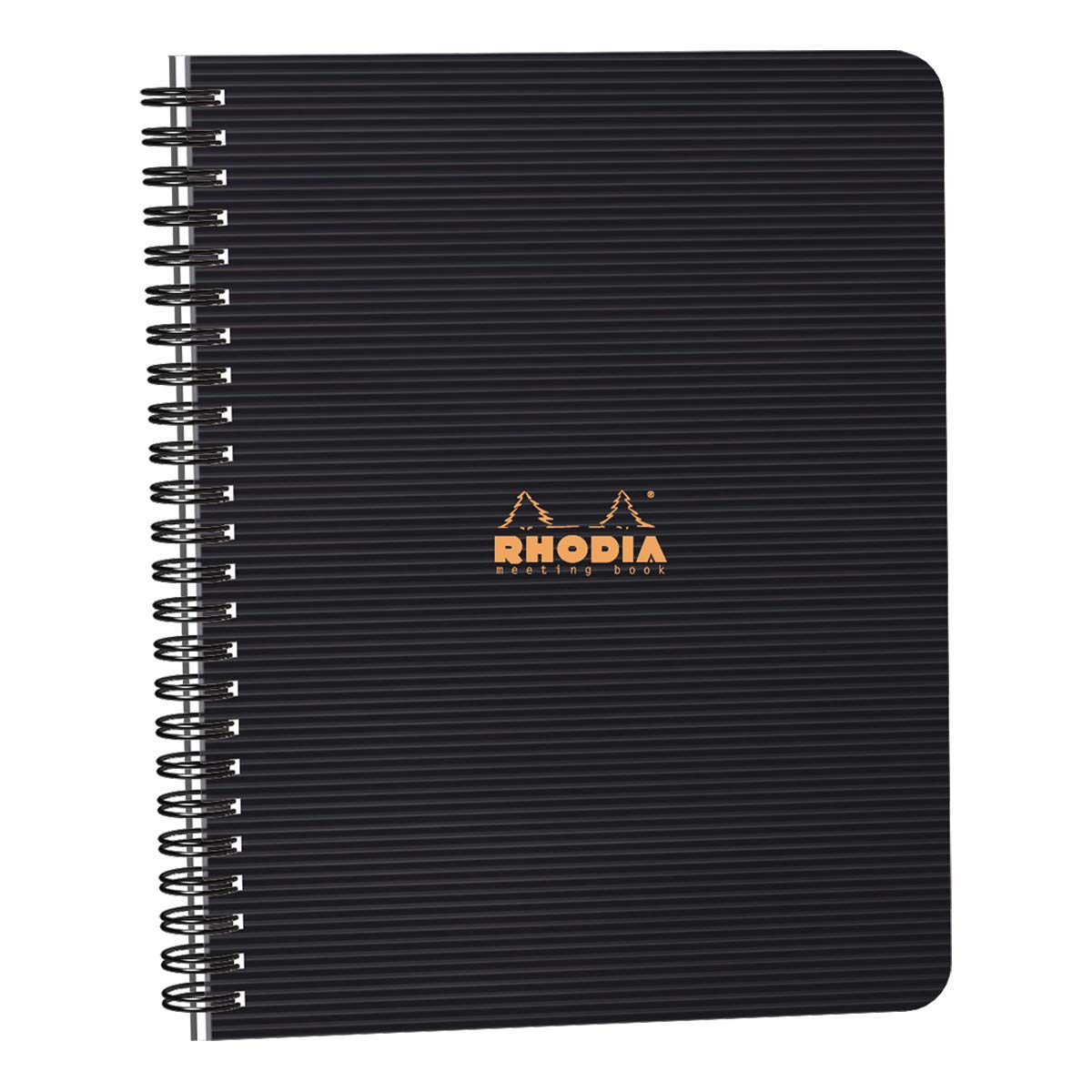 RHODIA 119941C - Spiral Notebook (Full Bound) Meeting Book Black A5+|Pre-Printed Date/Notes/Action|160 Detachable Pages |Paper Clairefontaine 90g - Cover Polypro (Plastic) Rhodiactive