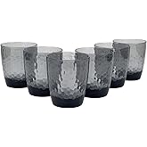 yongzhenlite Set of 6 Hammered Style 15-ounce/430ml Acrylic Glasses Plastic Tumbler,BPA Free,Dishwasher Safe (Grey)