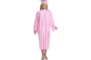 TngHui Unisex Shiny Graduation Gown Cap with Tassel 2025 2026 Year Charm for High School and College Graduates