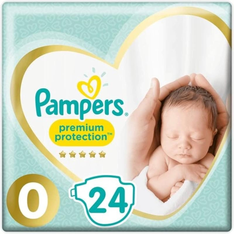Pampers Premium Protection 24 Nappies Size 0 Under 3kg Baby Diapers