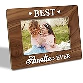 Auntie Gift, Mother's Day Gift for Aunt, Best Auntie Ever Photo Frame, Holds 4 x 6 Inch Photo, Farmhouse Wooden Picture Frame Gifts, Birthday Christmas Gifts for Best Aunt from Niece Nephew