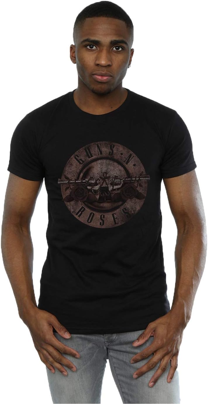 Guns N Roses Men's Sepia Bullet Logo T-Shirt