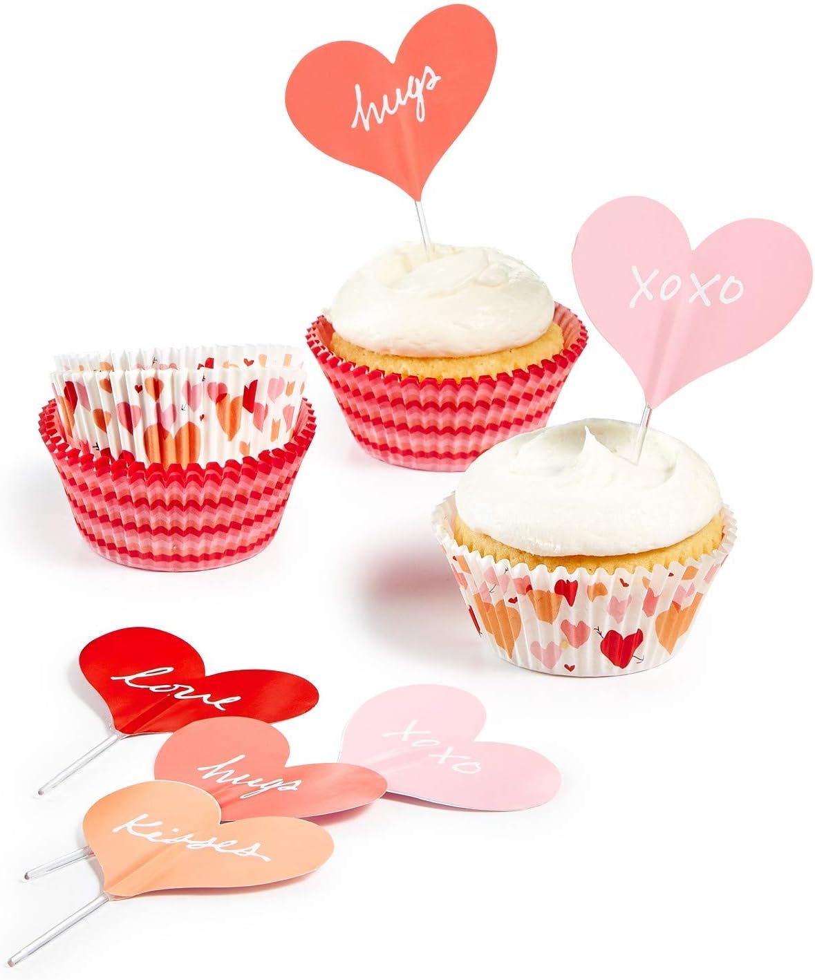 Amazon Com Martha Stewart Collection Heart Cupcake Liners Toppers