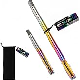 Thread Cleaning Tap Kit,M11&times;2.0&amp;M8&times;1.25,O2 Sensor&amp;Spark Plug Thread Chaser | 4-Flute &amp; 3-Flute Iridescent Coating Thread Cleaner for LS Engines