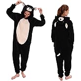 COSUSKET Snug Fit Unisex Adult Onesie Pajamas, Flannel Cosplay Animal One Piece Halloween Costume Sleepwear Homewear