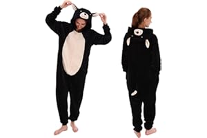 COSUSKET Snug Fit Unisex Adult Onesie Pajamas, Flannel Cosplay Animal One Piece Halloween Costume Sleepwear Homewear
