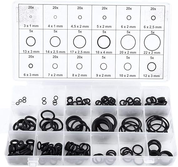 Kit O-Ring 279 Pezzi VGEBY - 18 Misure, Gomma NBR, Per Idraulica, Meccanica, Auto, Casa - Foto 4