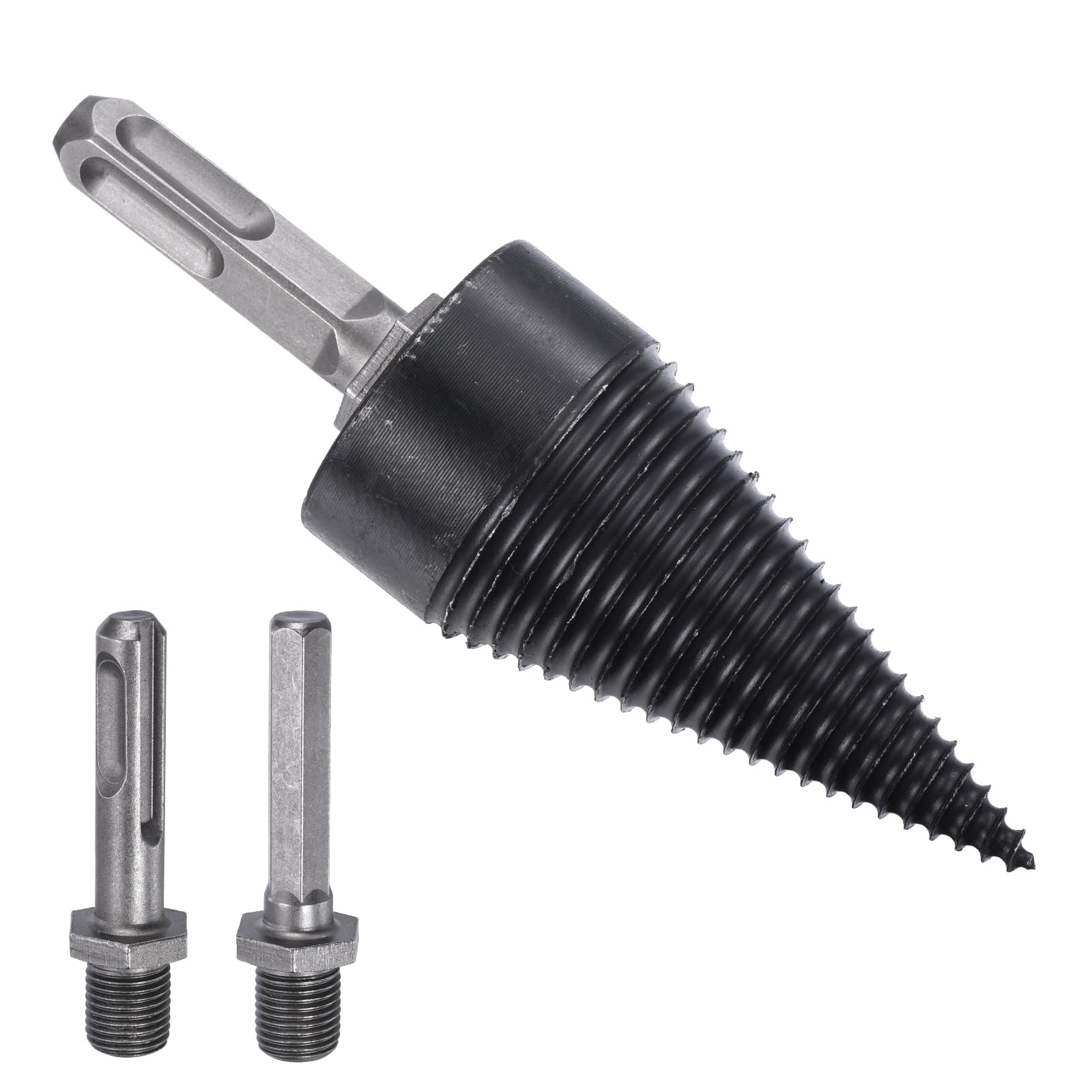 PATIKIL 42mm Firewood Log Splitter Drill Bit, 4Pcs/1Set Removable Drill Bits Electric Drills Screw Cone Driver with Drill Shafts for Home