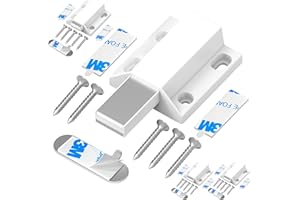 Tonitrui Magnetic Push Latches Without Nail Installation, Push to Open Door Latch, Magnetic Touch Latches, Kitchen Door Push Release Latch for Cabinet Door Closure and Popping Open (White 4 Pack)