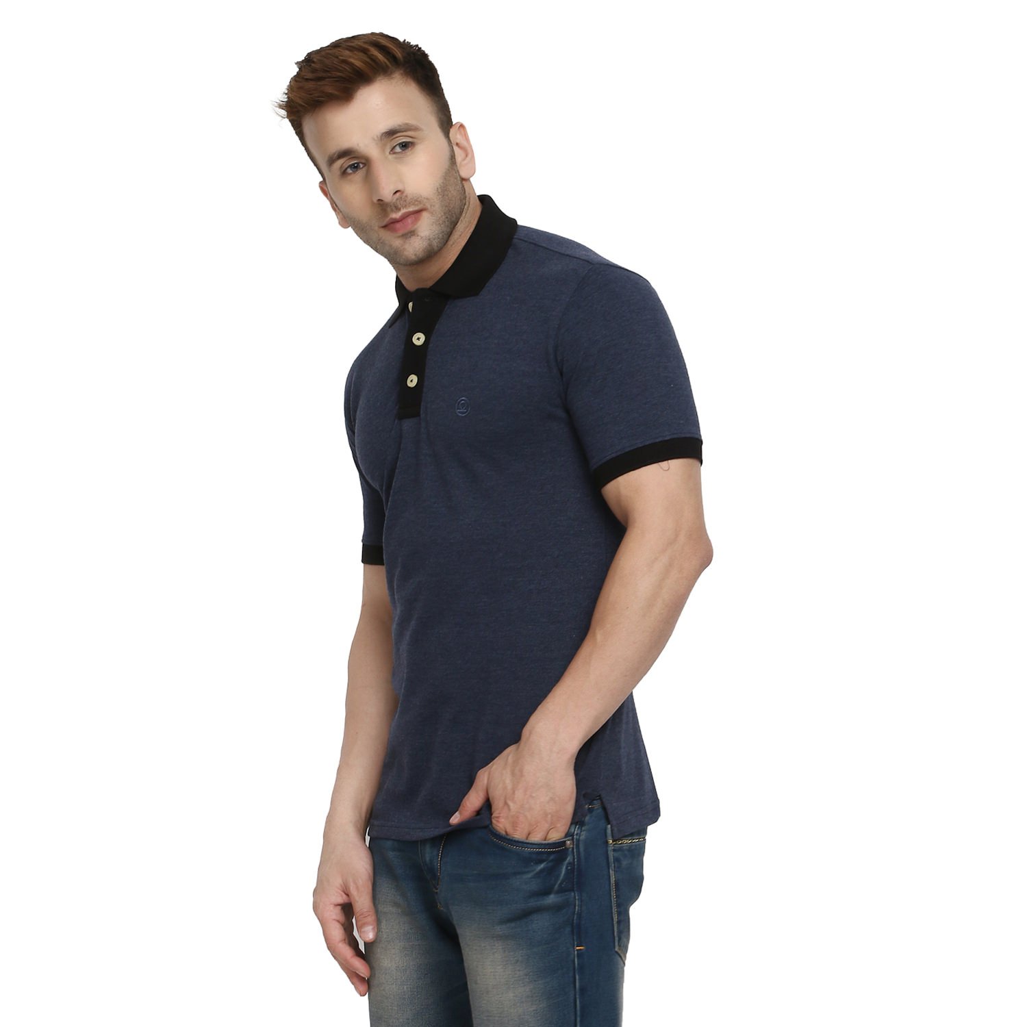 chkokko cotton contrast collar polo half sleeves t shirts for mens