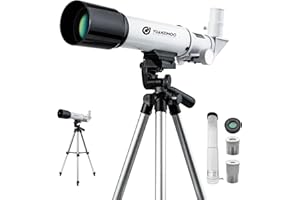 YUANZIMOO Telescope Kids Telescope 50mm Aperture 360mm AZ Astronomical Portable Telescope for Kids Adults Beginners with Tripod White