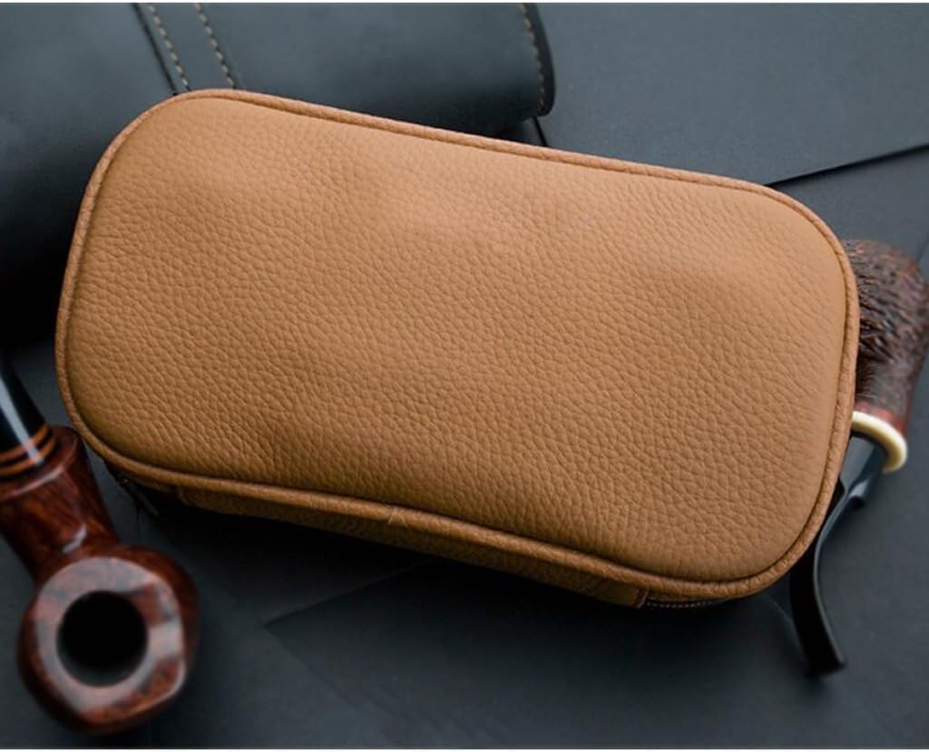 Tobacco pipe MXJ61 Matte Litchi Lines Genuine Leather Men Simple And Elegant Multifunction Portable