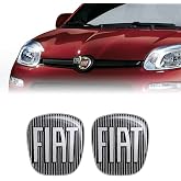 Fiat 14186F-2pcs 3D Sticker Replacement Logo Black for Panda After 2012, 2 Pieces, Front and Rear