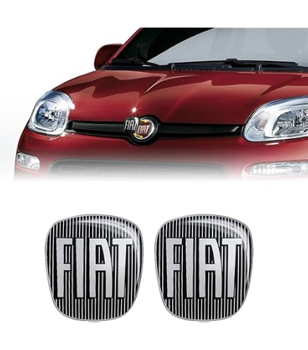 Autocollant 3D Fiat Logo Officiel Noir 75 Mm - Emblème Voiture Premium
