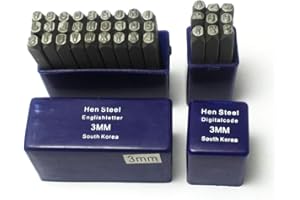 OUDTINZ Oudtinx Number and Letter Stamp Set (36 Piece Punch Set/A-Z & 0-9) Industrial Grade Hardened Carbon Steel Metal - 1/8" (3mm) Characters - Perfect for Imprinting Metal, Wood, Plastic, Leather, More!