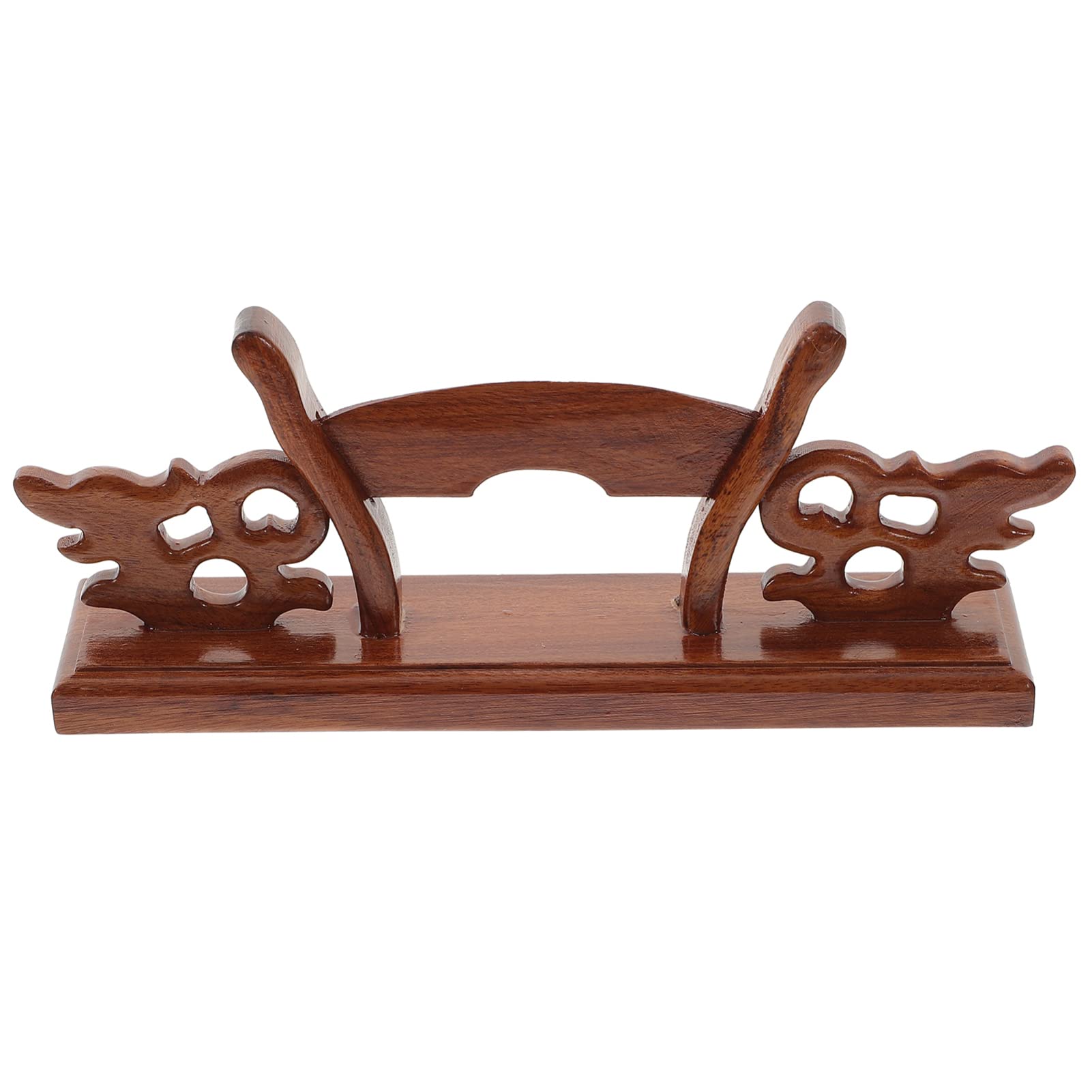 HOMSFOU Folding Fan Display Stand Wooden Hand Fan Holder Vintage Japanese Fan Base Chinese Handheld Fan Organizer Rack for Home Office Bedroom Living Room Brown