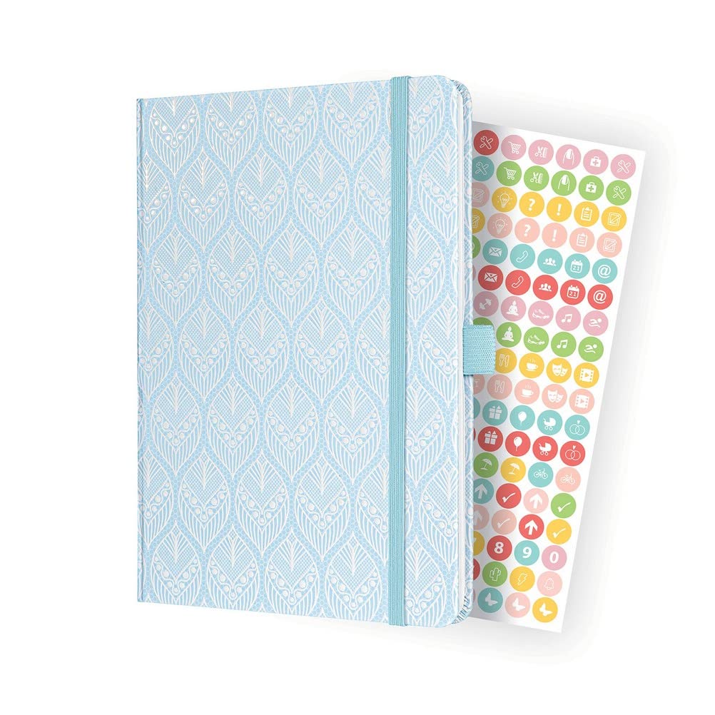 Sigel J2309 Jolie Weekly Planner 2022 - Blue Lace - 13,5 x 20,3 cm - hardcover - 174 Pages - Blue