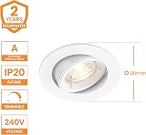 CAST Recessed Lighting Mains Powered LED GU10 Downlight Matt White Adjustable view 2