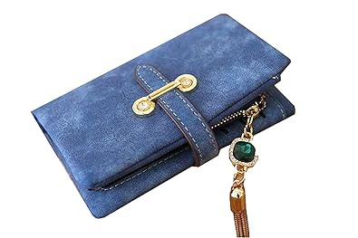DI GRAZIA 2 Fold Credit Card Holder Royal Blue Womens Wallet