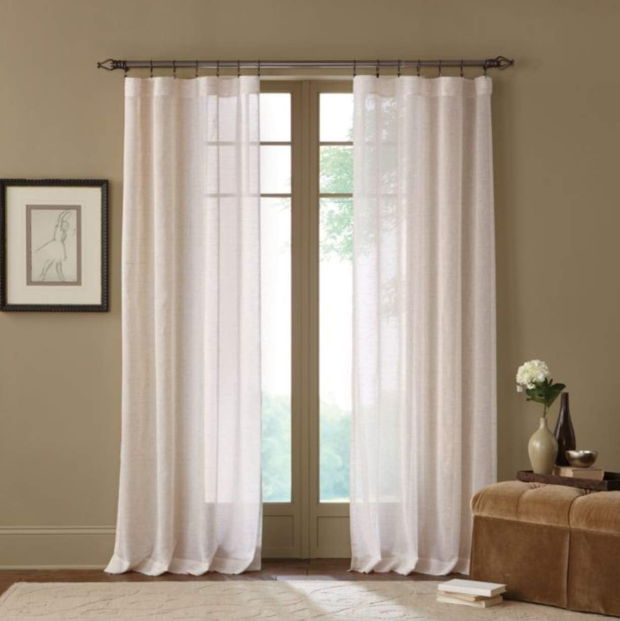 Amazon Com Cambria Terra 108 Inch Rod Pocket Sheer Window Curtain