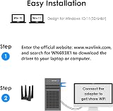 WAVLINK AX1800 USB WiFi 6 Dongle Dual Band 5GHz 2.4GHz PC Windows 11 10 Adapter view 8