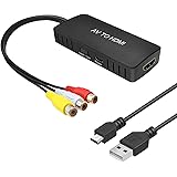 RCA to HDMI Converter AV to HDMI Converter Composite to HDMI Adapter Support 1080P/ 720P Compatible with N64, PS one, PS2, PS