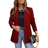 CRAZY GRID Womens Casual Blazer Jacket Long Sleeve Open Front Work Office Blazer Lapel Button Jacket