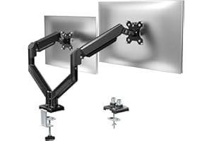 ANREEDVIGO Dual Monitor Desk Mount, Adjustable Gas Spring Monitor Arm, Fits 13-32 inch Computer Monitors, Each Arm Holds 4.4-19.8lbs Screen