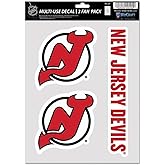 NHL New Jersey Devils Decal Multi Use Fan 3 Pack, Team Colors, One Size