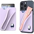 DOB SECHS Silicone Lip Holder with Card Holder Compatible with Rhode Lipstick Lip Glaze Phone Case Back Stick On Holder for iPhone and Android Smartphones （Purple, Small）