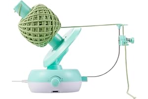 HT-MYLEC Yarn Winder for Crocheting, 10oz Large Capacity Electric Yarn Ball Winder with Strong Tension Stepless Speed, Automatic Yarn Cake Winder, Helper for Knitting Lovers, Mint Green