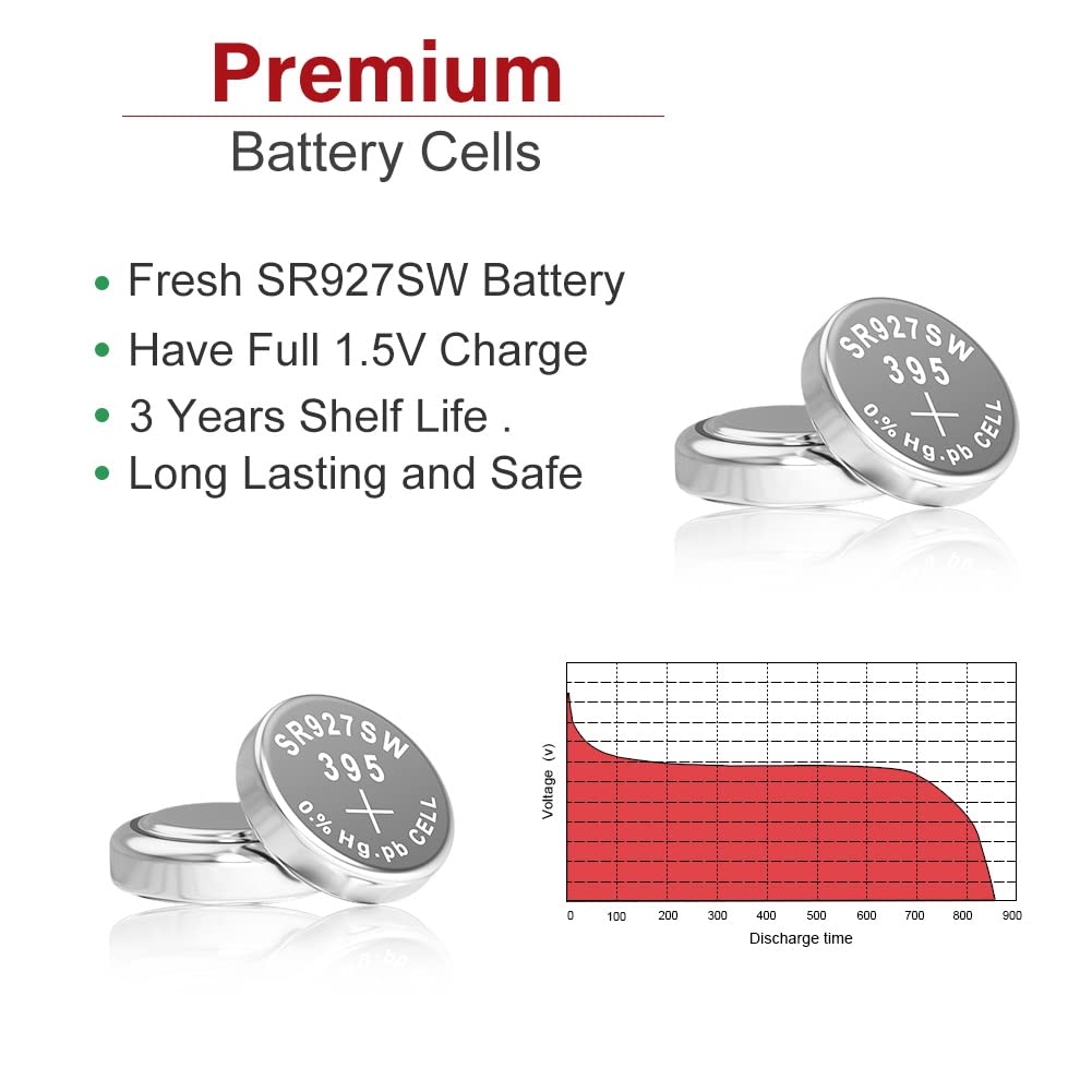 Beidongli SR927sw 1.5V Button Battery 395 AG7 for Watch and Cell Battery Pack of 20【3-Year Warranty】