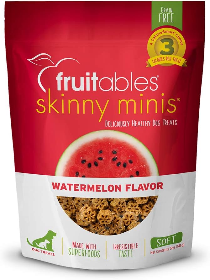 Fruitables Skinny Minis Grain Free Soft Treats for Dogs | Watermelon Flavor | 5 Ounces (2607)