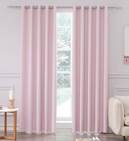 Super Soft Matt Satin Thermal Blackout Blush Pink Eyelet Curtain