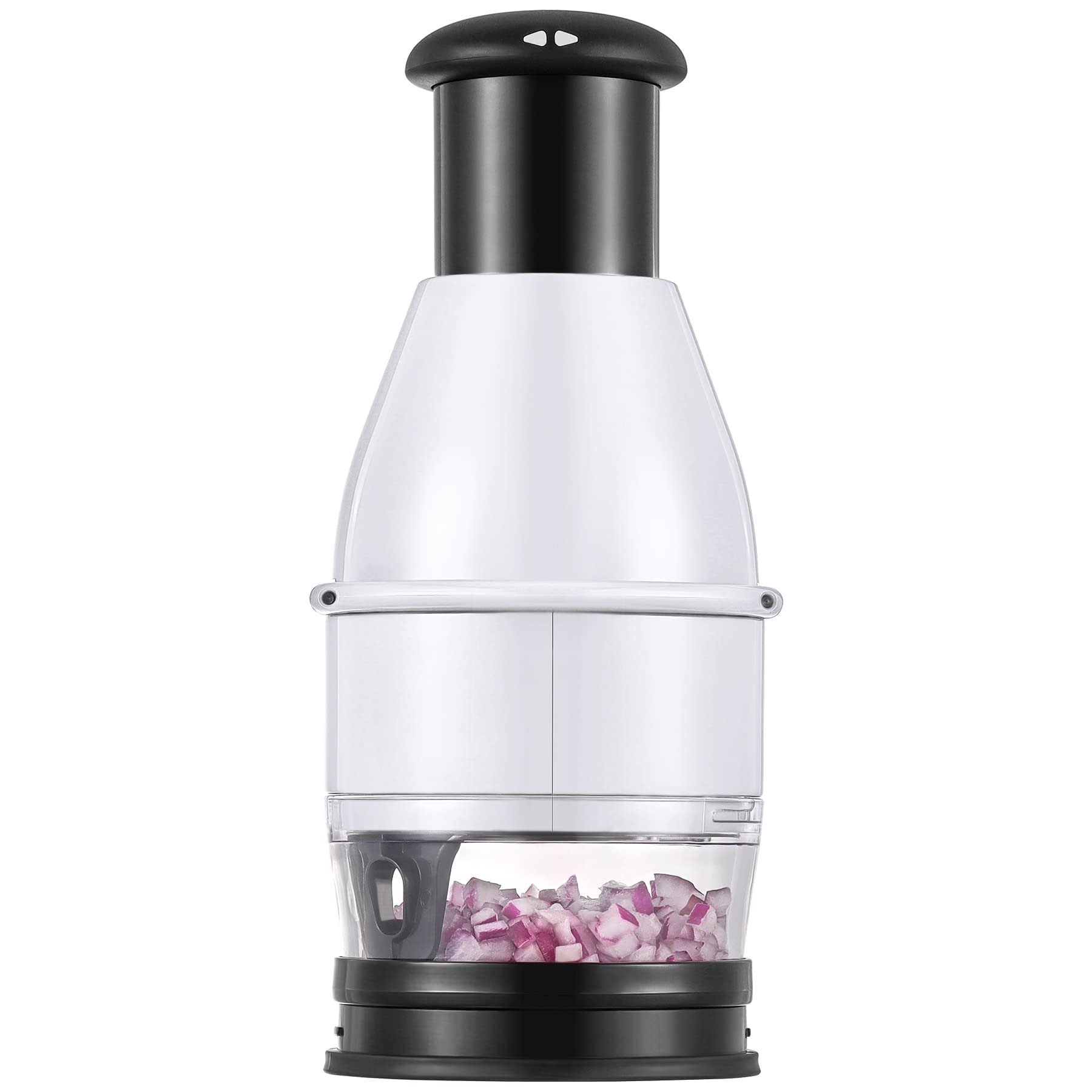 Photo 1 of Geedel Food Chopper Vegetable Cutter, Easy to Clean Manual Veggie Onion Garlic Nut Chopper Dicer, Dishwasher Safe Vegetable Chopper with Container for Onions Nuts Garlic Veggies Salads, No BPA, White